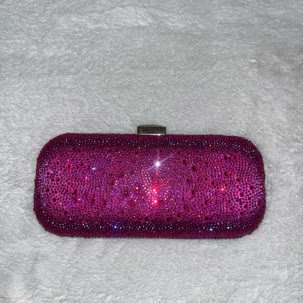 Small Crystal Rhinestone Purple Clutch
